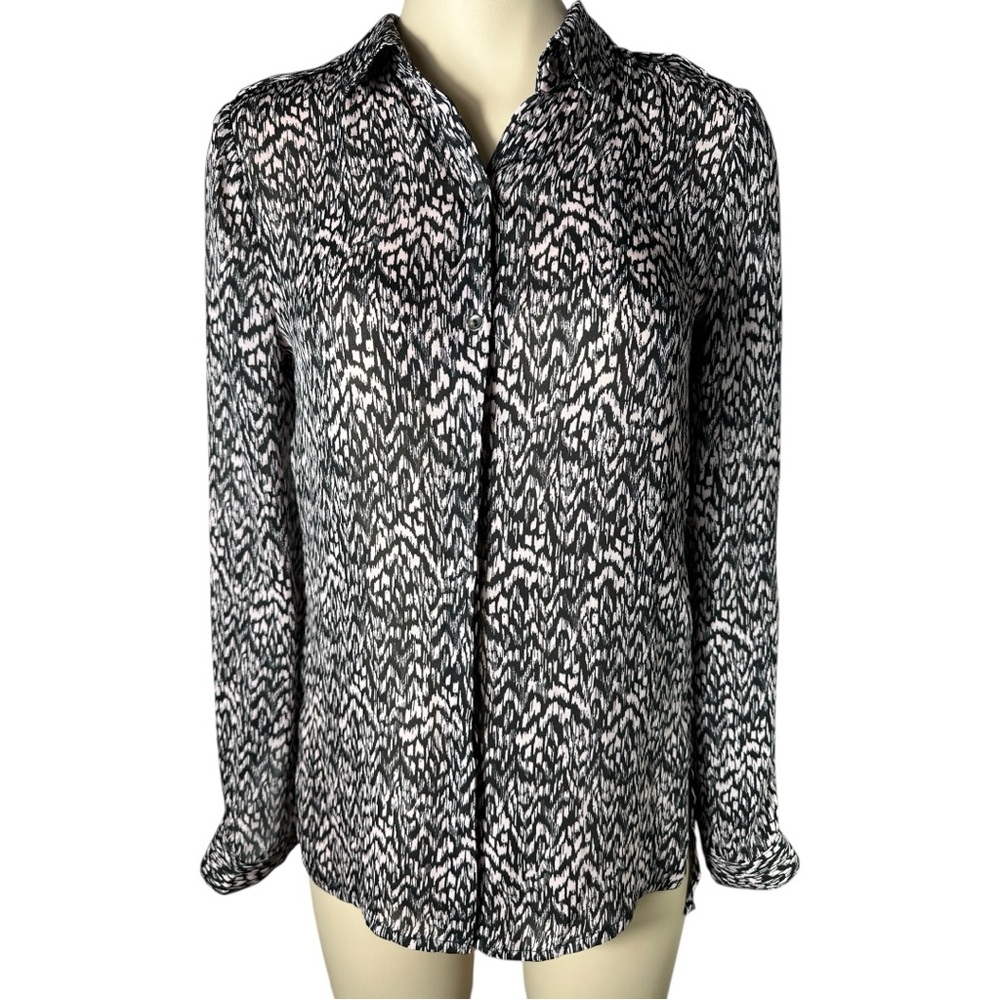 Dynamite Black and Light Pink Button Down Shirt